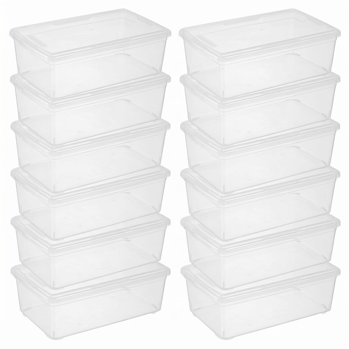 novelinks 12-pack clear storage bins with lids help keep closet essentials neatly organized.
