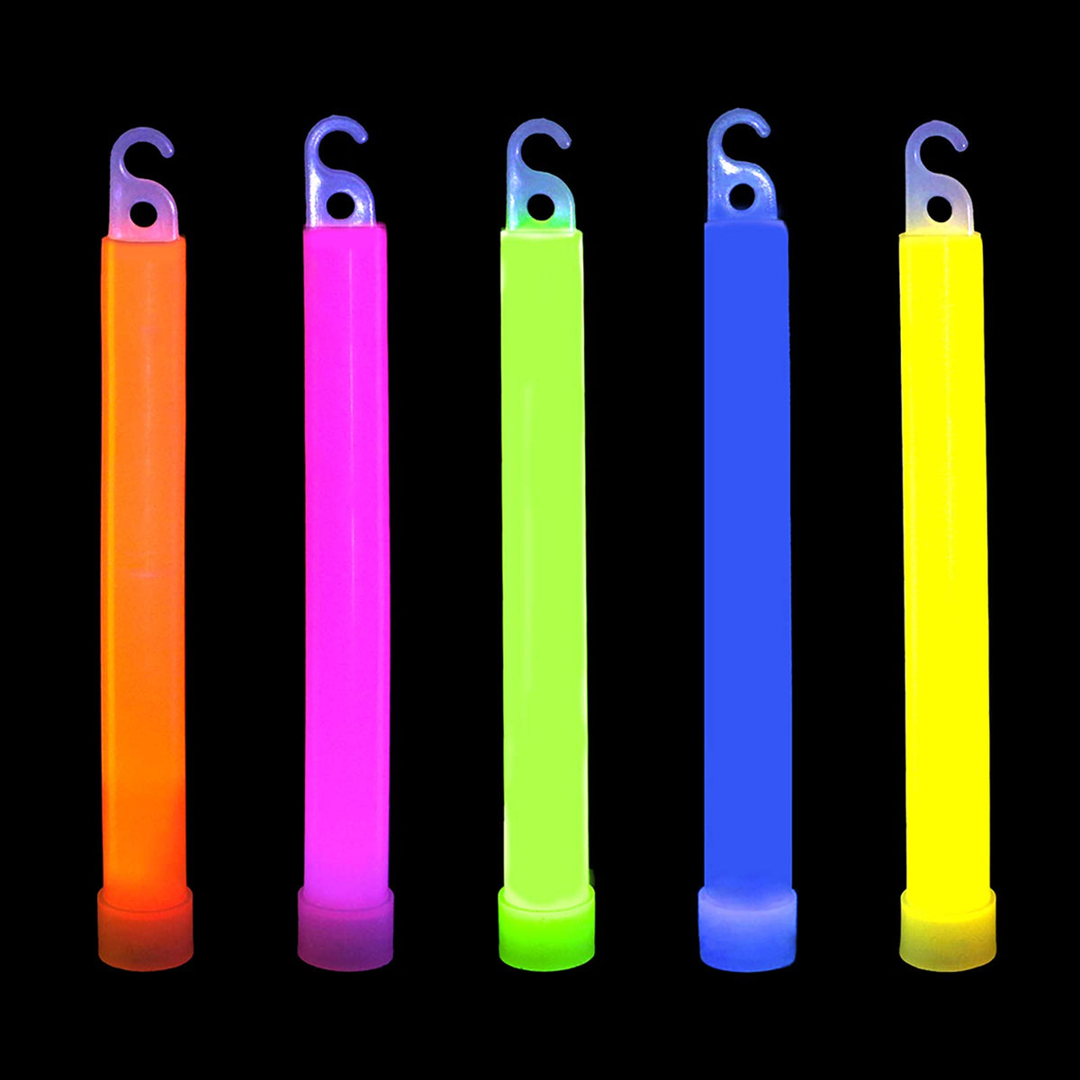 novelinks 50-pack 6in glow sticks with necklace strings for DIY glow jewelry at parties