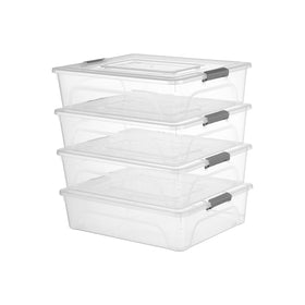 Novelinks clear bin with lid 10 Qt, ideal for organized long-term storage.