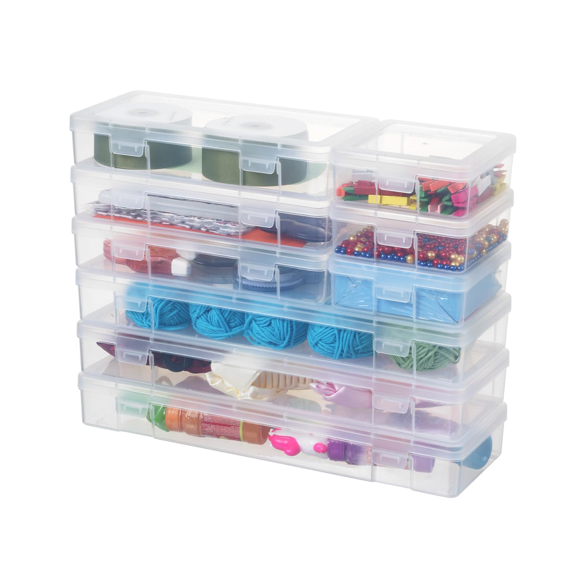 novelinks clear storage medium box with lid for art supplies and small tools