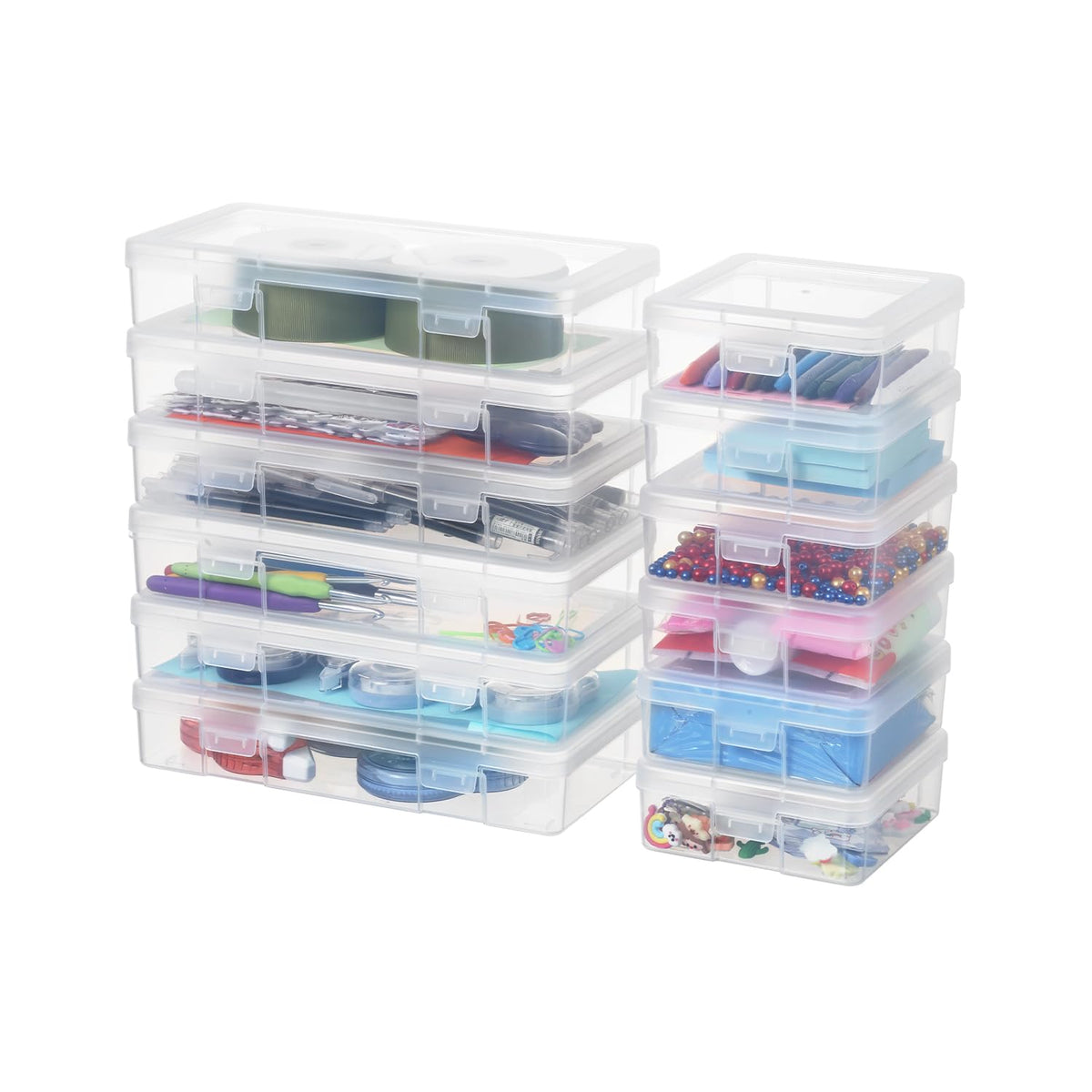 novelinks medium clear storage box stores pencils with quick access and order.