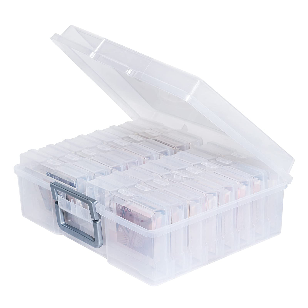 novelinks transparent 4x6 photo organizer with handle for easy transport and protection
