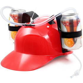 Novelty Place drinking helmet red hat for festive hands-free sipping