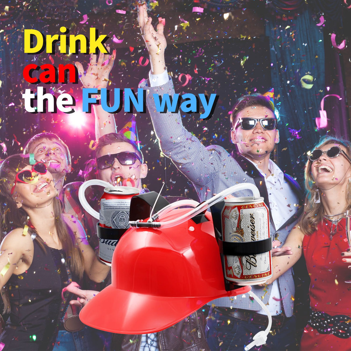 Novelty Place two-cans helmet lets you sip from both sides