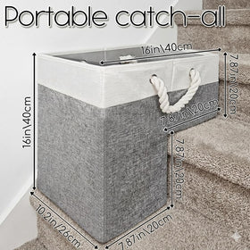 November Spring stair basket with handles for easy carrying.
