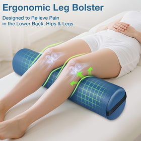 Noverlife blue bolster on table highlights strap handle
