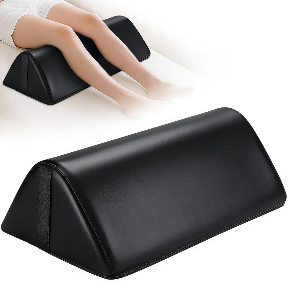 Noverlife Knee Wedge Pillow on a full-size table supports leg alignment and comfort.