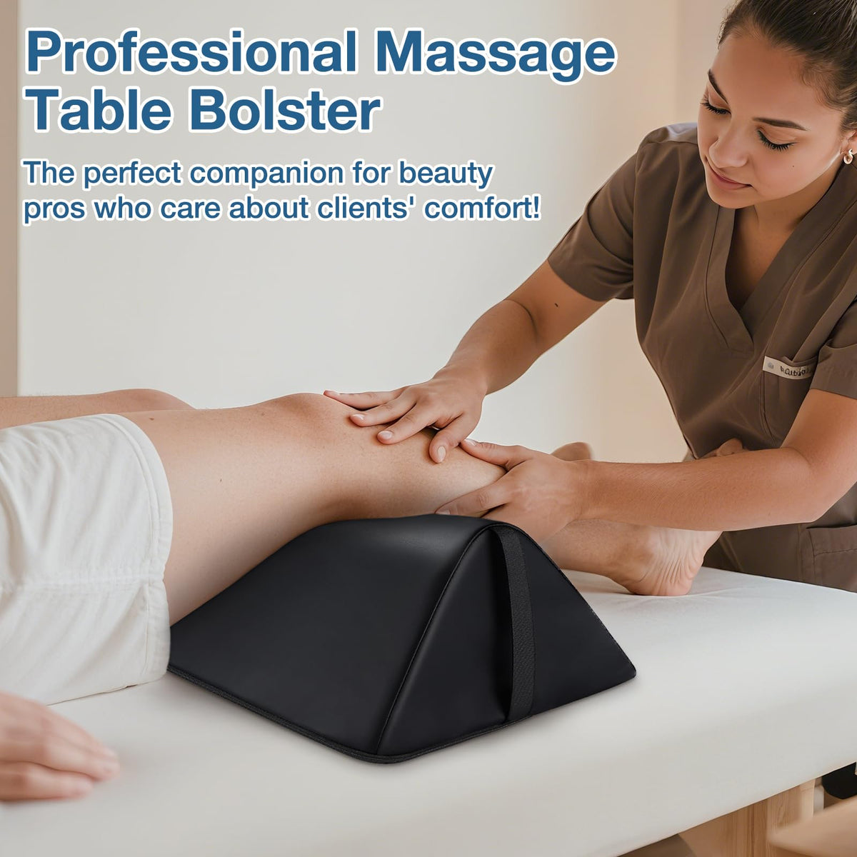 Noverlife Knee Wedge Pillow with waterproof, stain-resistant cover stays clean between sessions.