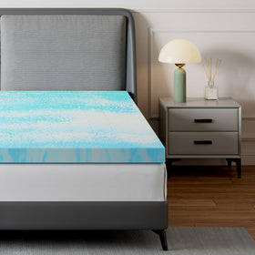 Novilla 3-inch twin topper with cloud-like surface supports ergonomic comfort.