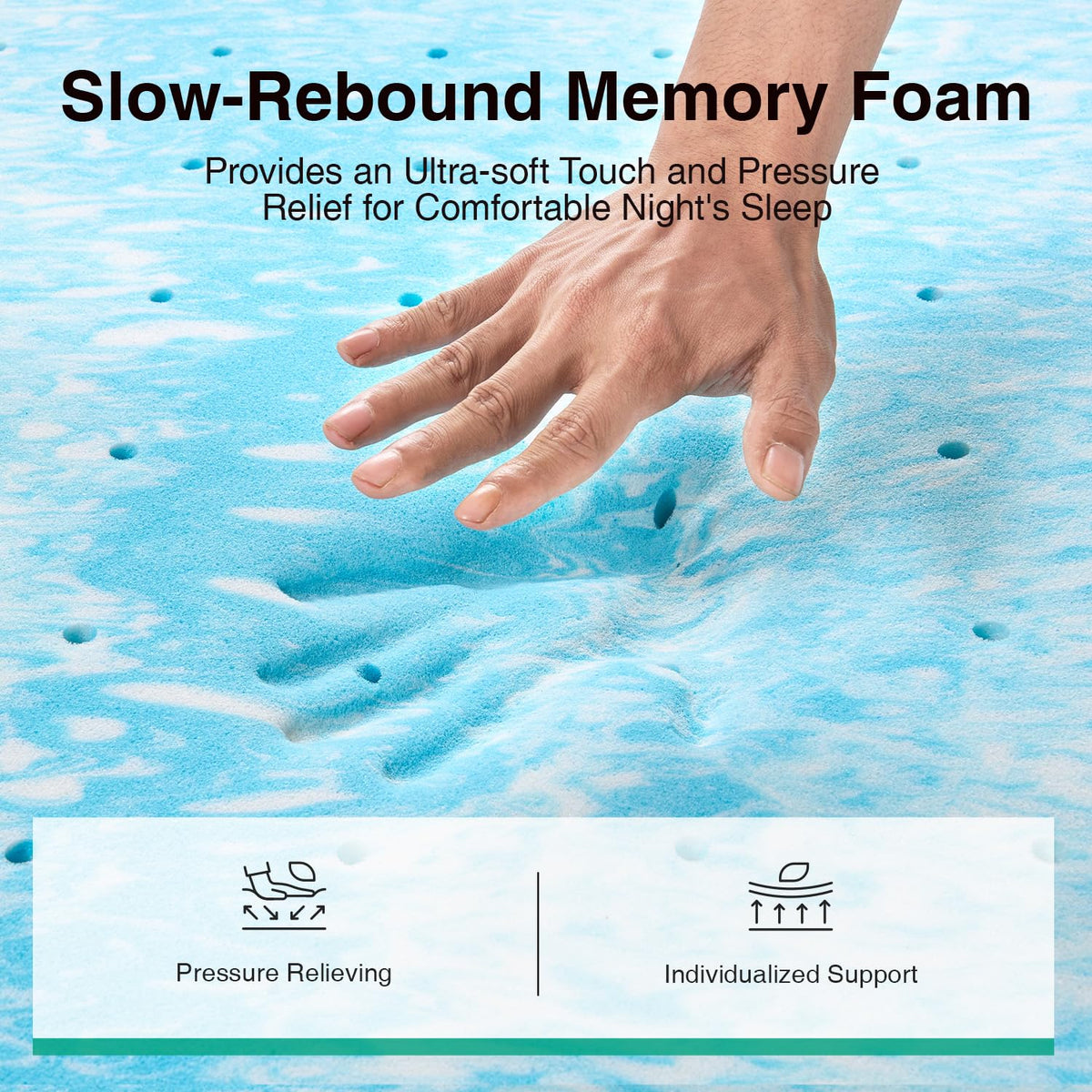 Novilla Queen cooling pillow-top cover providing cooling comfort.