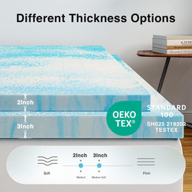 Novilla topper on bed, sofa, or RV showing easy setup and versatile use.