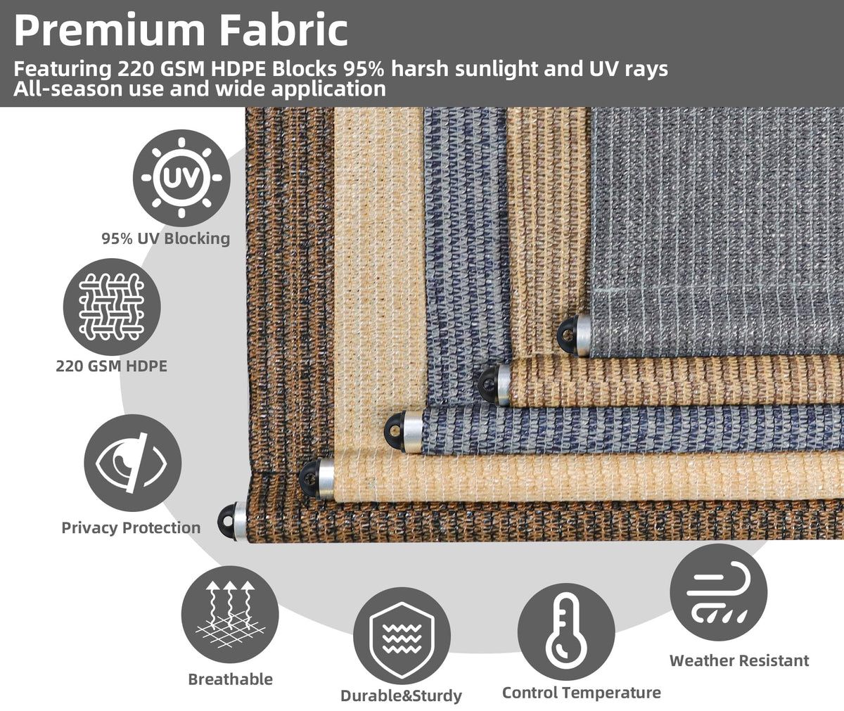 NOVINO patio shade privacy and cooling provides comfortable outdoor moments