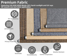 NOVINO patio shade privacy and cooling provides comfortable outdoor moments