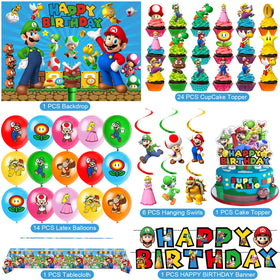 Novovida Mario backdrop creates a vibrant party scene for photos and mingling.
