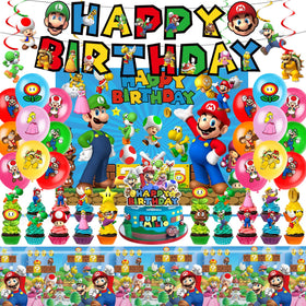 Novovida Mario banner decor for birthday parties, adds a festive focal point to the celebration.