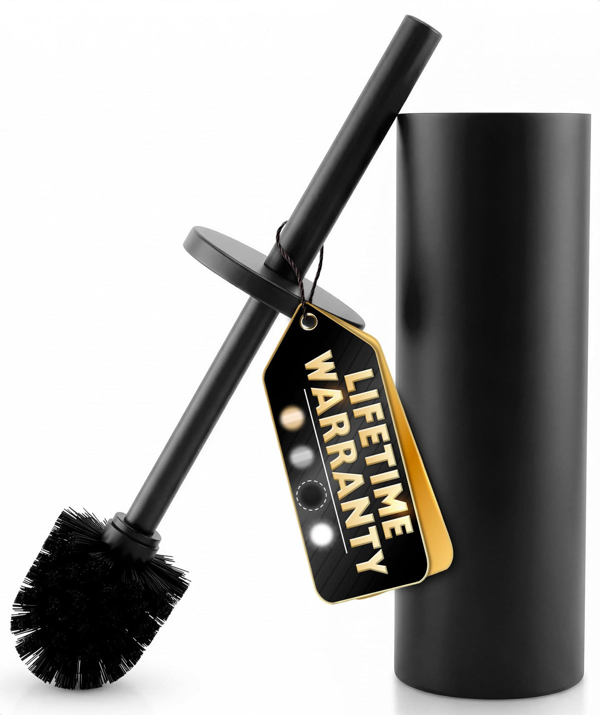 Novsix black toilet brush with dense bristles for deep-clean results