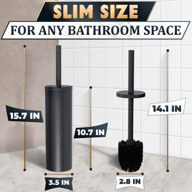 Novsix black toilet brush holder in compact design saves space