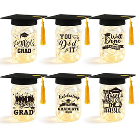 NOVWANG graduation mason jars six pack ideal for DIY centerpieces at celebrations