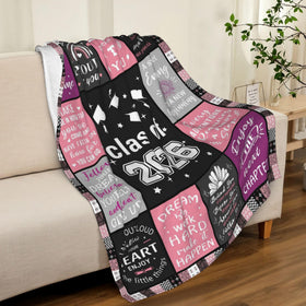 Noxkioy graduation blanket on couch demonstrates compact 60x50 size for daily use