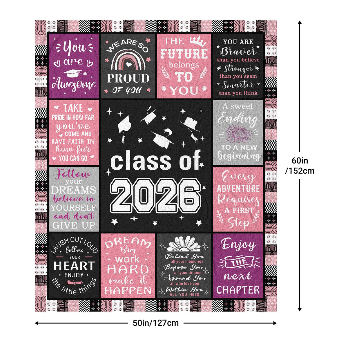 Noxkioy graduation blanket machine-washable fabric for easy care