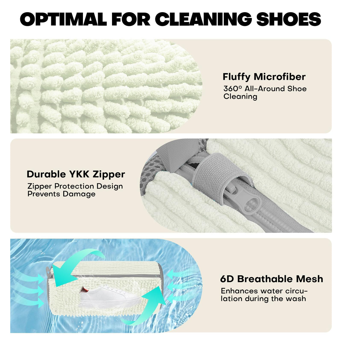 NMQHPA shoe washing bag showing hanging loop for air-drying.
