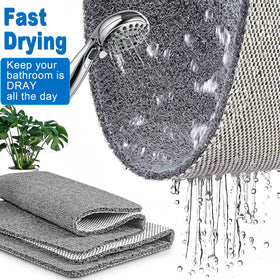 NQWei loofah shower mat provides gentle massage during showers.