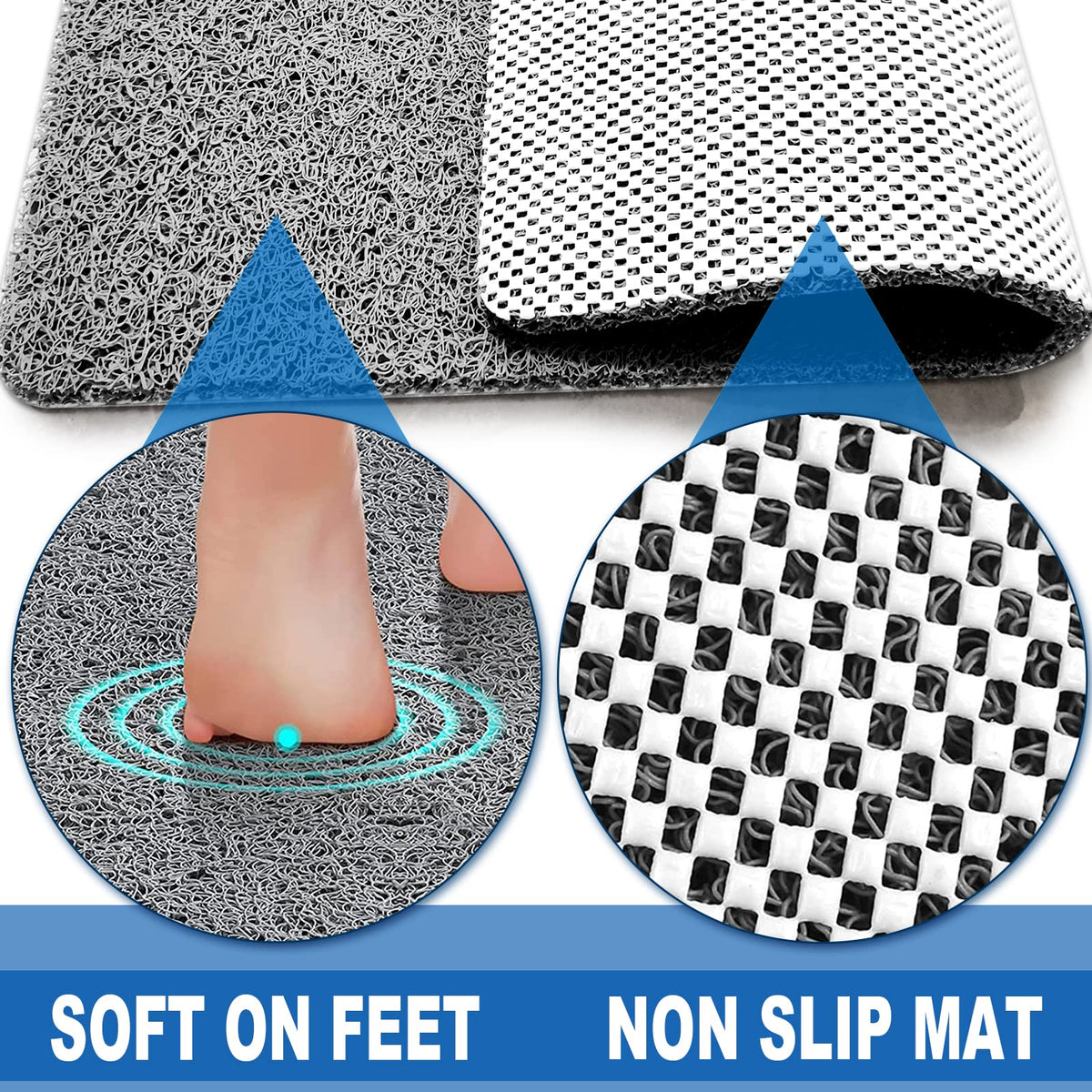 NQWei mat's drain holes promote quick drying after use.