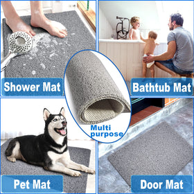 NQWei grey mat blends with bathroom decor.