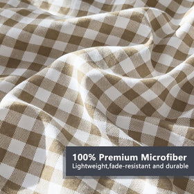NSNLGSGC decorative plaid pillows add subtle bedroom accents.
