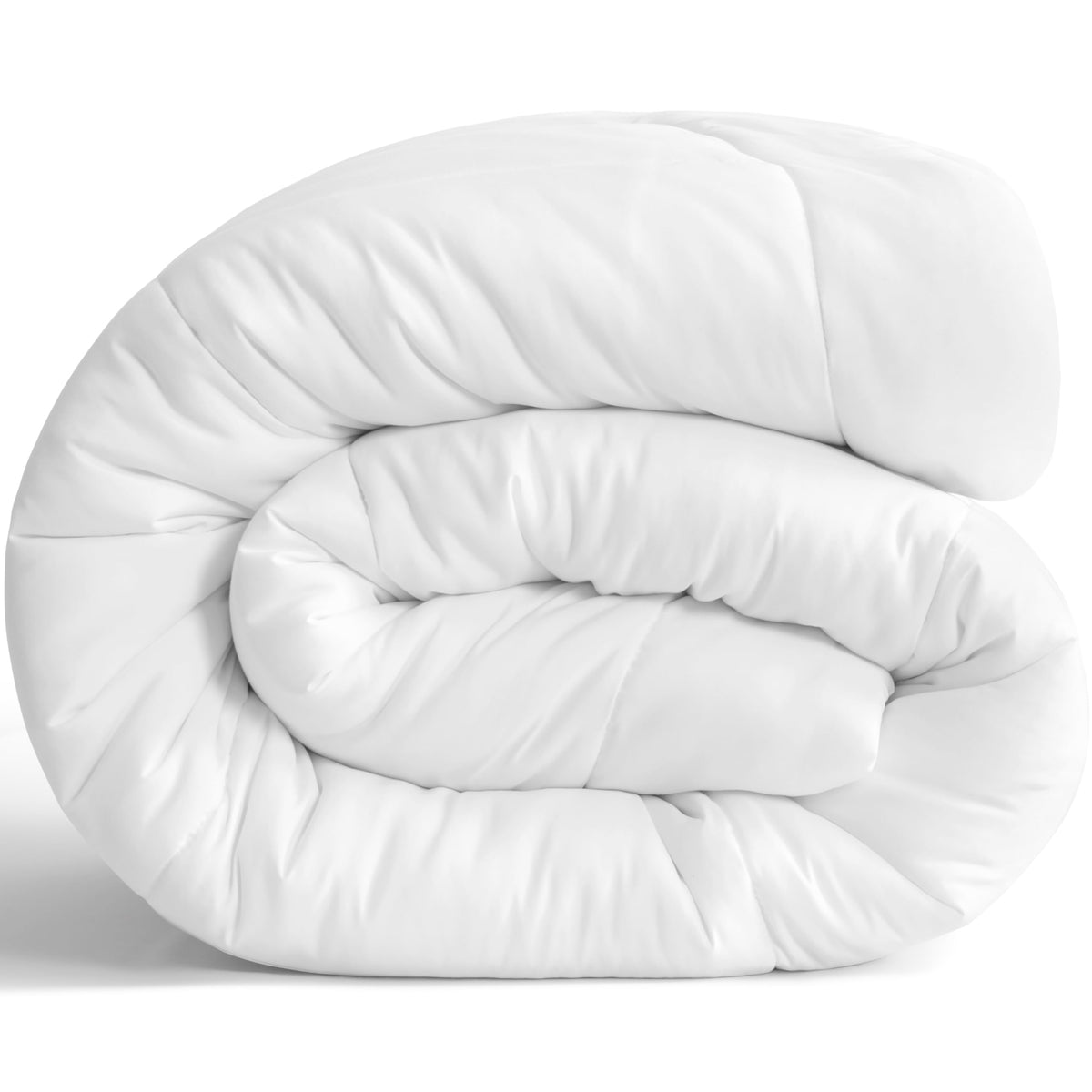 NTBAY Twin Comforter snow white with soft, lightweight fabric for year-round comfort.