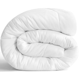 NTBAY Twin Comforter snow white with soft, lightweight fabric for year-round comfort.