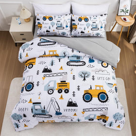 NTBED construction truck twin comforter adds bold decor and cozy warmth for kids.