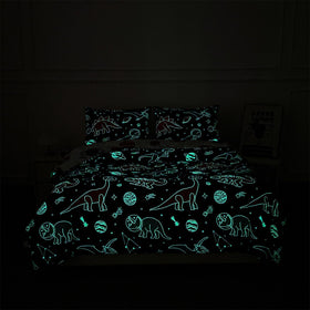 NTBED kids bedroom setup with dinosaur space bedding theme