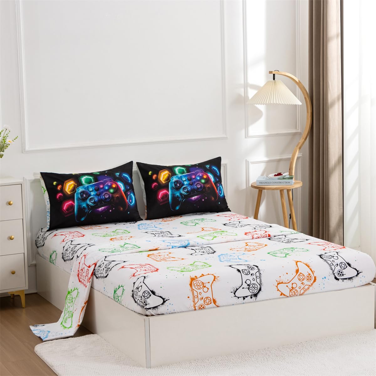 NTBED matching pillow cases enhance the space-theme look and comfort.