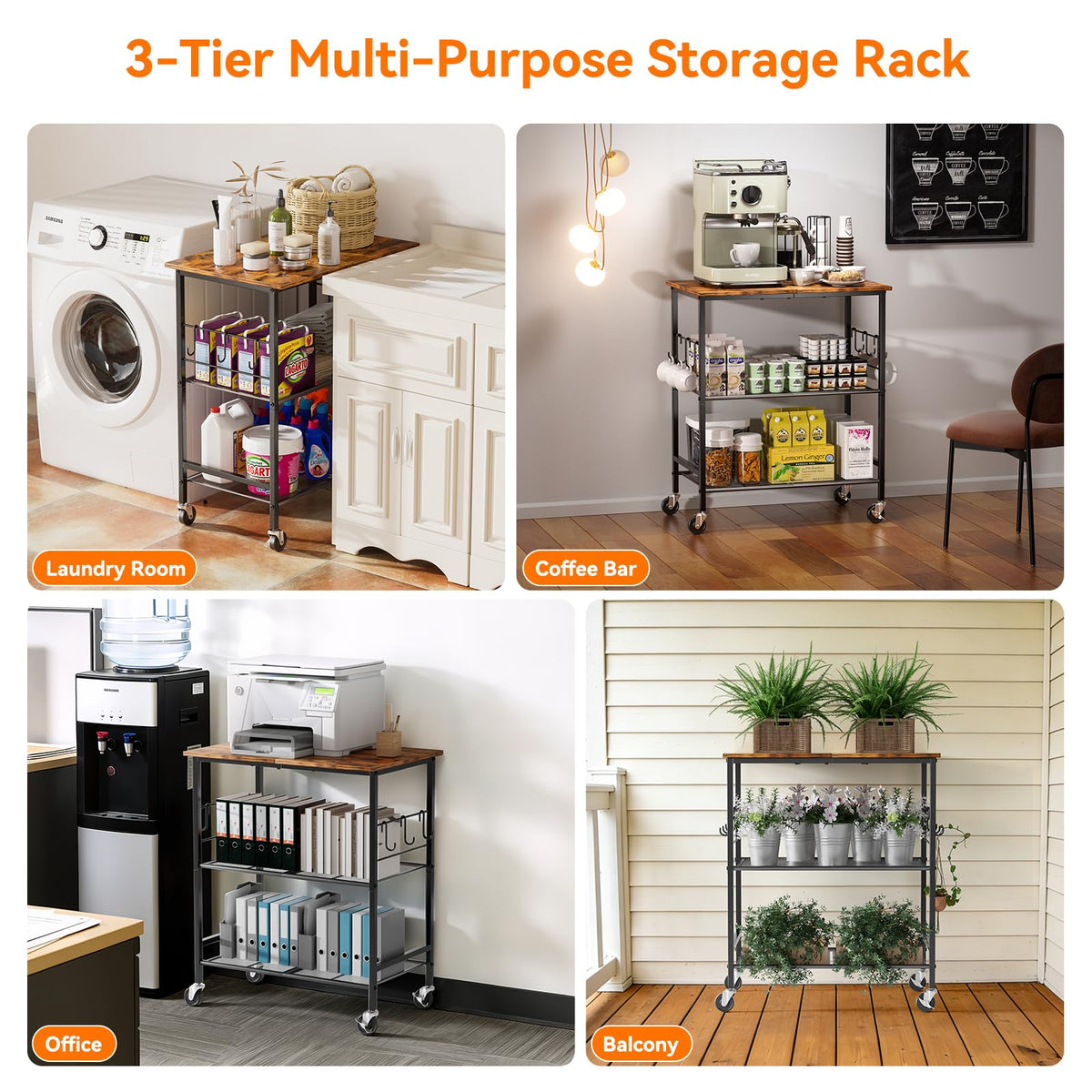 NTE rolling kitchen microwave cart in home setting demonstrates flexibility.