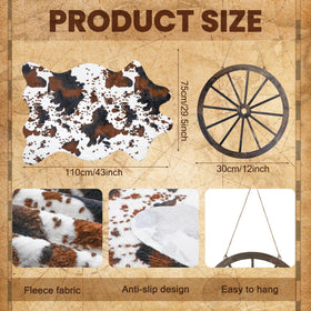 Nuanchu cowhide rug texture with acrylic fibers adds durable western charm