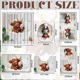 Nuanchu Highland Cow toilet lid cover adds cohesive decor.