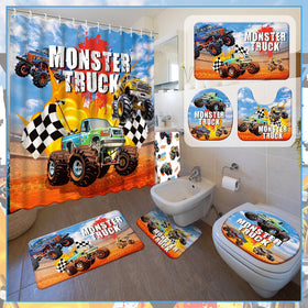 Nuanchu Monster Truck toilet lid cover completes the set.