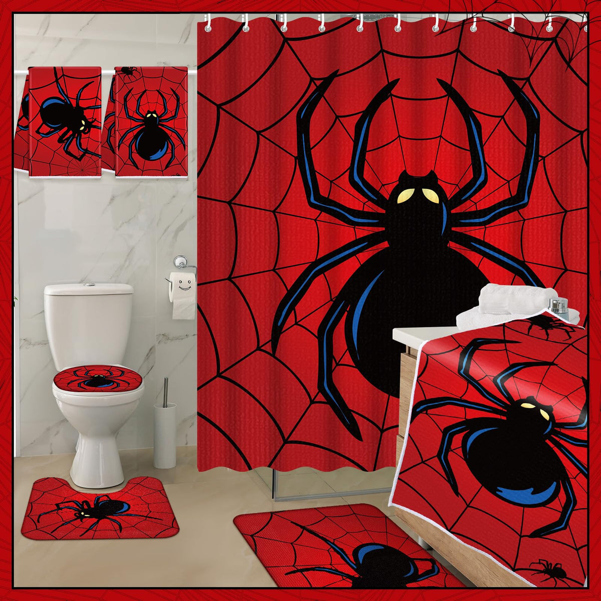 Nuanchu spider toilet lid cover adds cohesive decor and easy cleaning