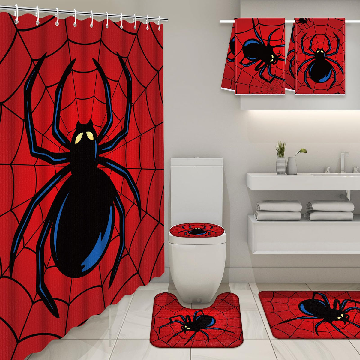 Nuanchu spider U shaped mat keeps bathroom floor dry