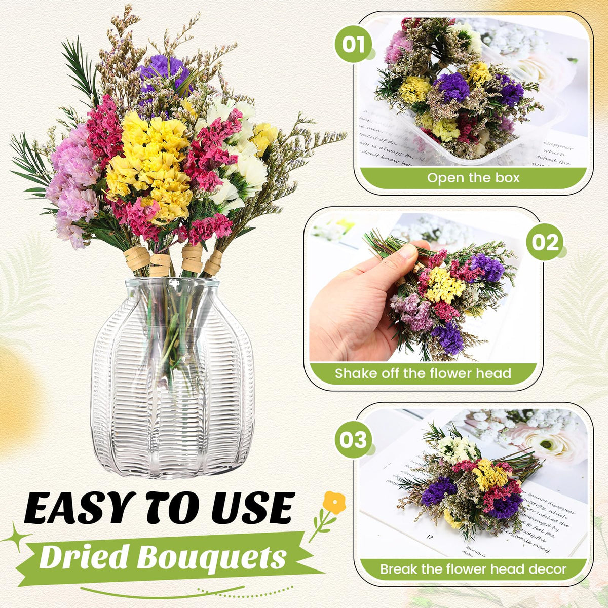 Nuanchu wedding-dried-bouquets enhance venue decor with subtle color and texture.