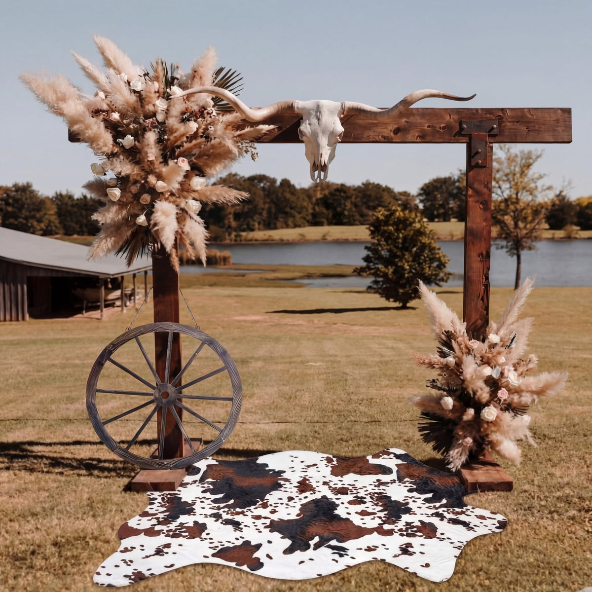Nuanchu wooden wagon wheel 11-81 inches diameter provides sturdy rustic centerpiece
