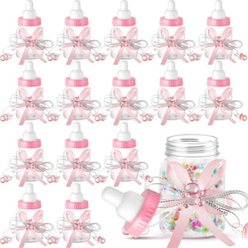 Nuenen pink bear baby shower bottle for party decor and favors.
