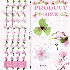 Nuenen cherry blossom vines pink wall drape adds elegant spring charm to celebrations.