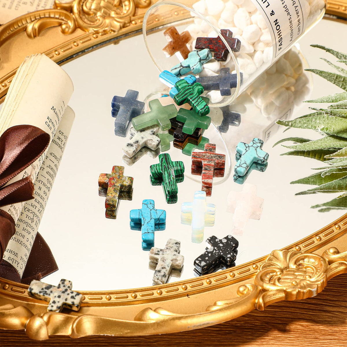 Nuenen clear crystal cross pendant for mindful fashion and crafts