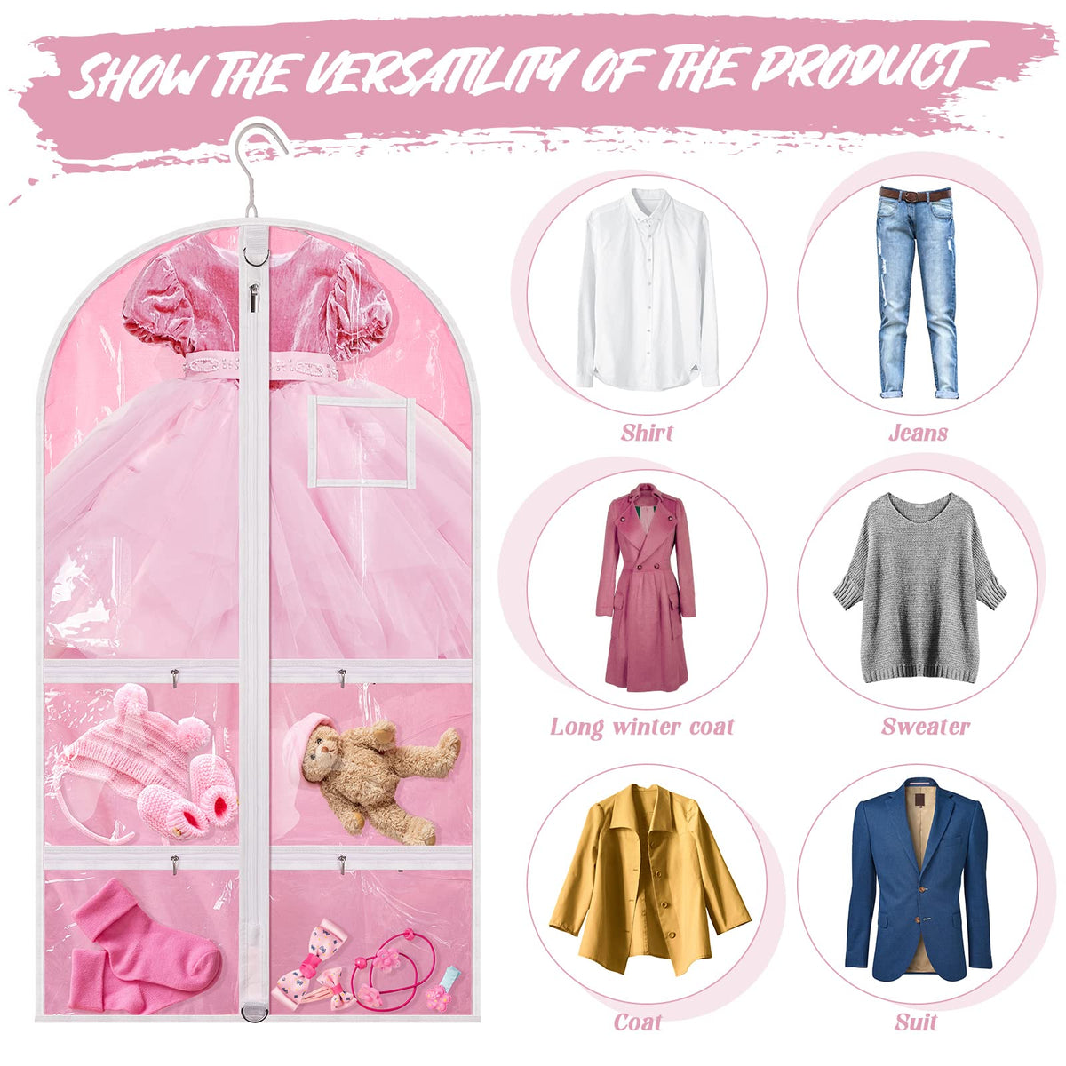 Nuenen garment bag with pockets stores shoes and accessories neatly