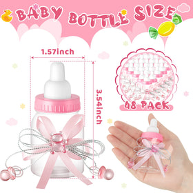 Nuenen pink mini bottle with ribbon for elegant wedding or birthday decor.