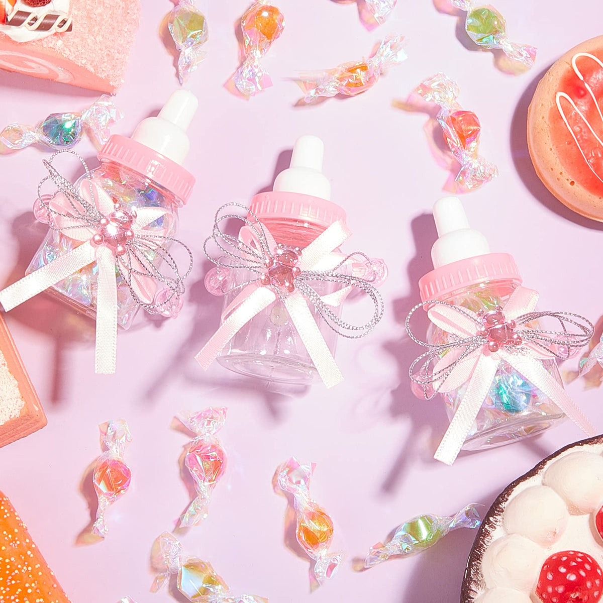 Nuenen pink party decor bottle collection for celebration centerpieces.