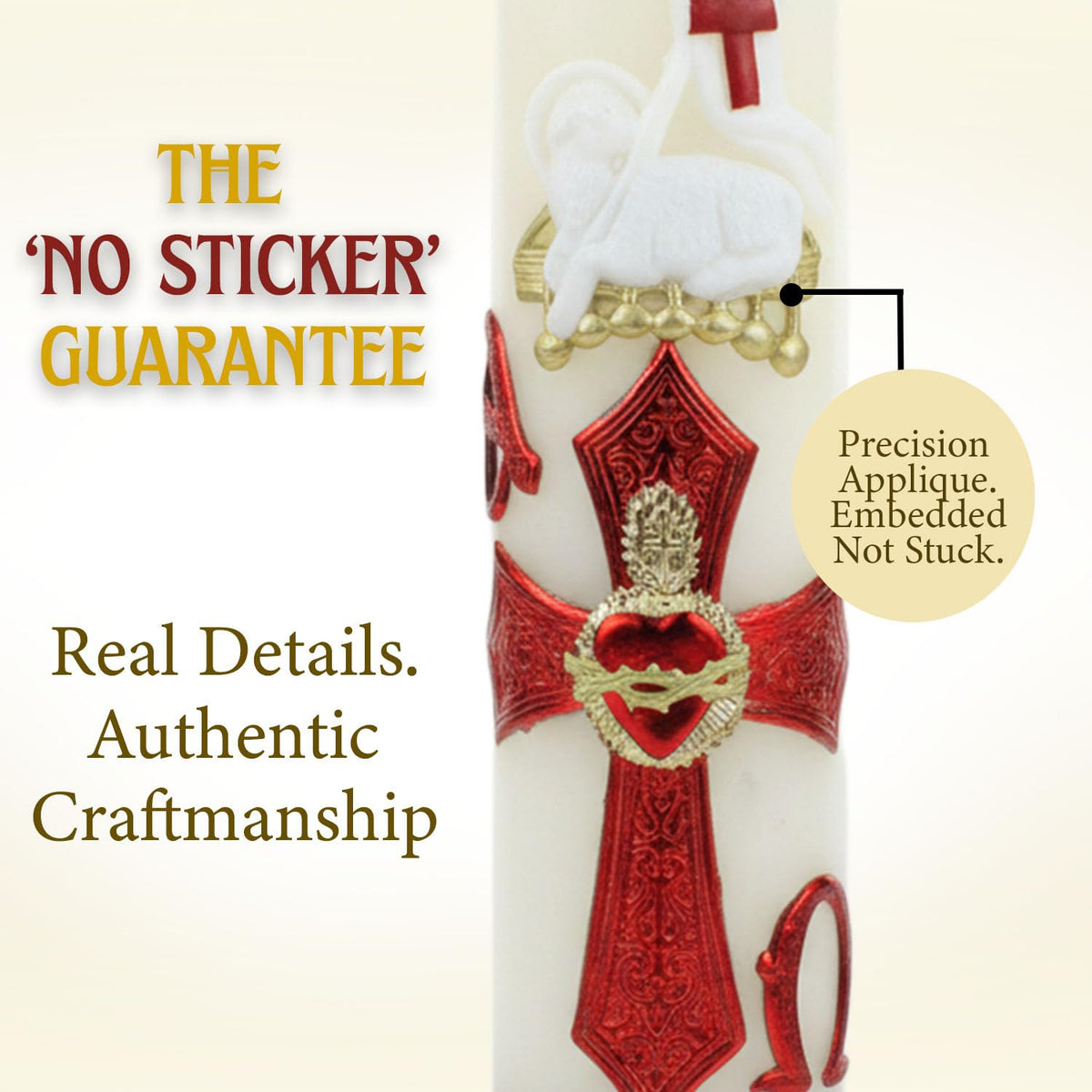Nuestra Fe Our Lady Guadalupe candle detail design for heritage celebration