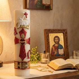 Nuestra Fe Religious cirios altar setup creates a calming prayer corner